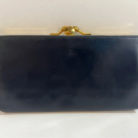 Vintage Mark Cross Navy Clutch Wallet - Picture 2 of 14